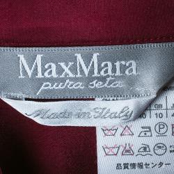 Pre Owned Max Mara Plum Button Down Silk Shirt M