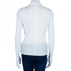 Pre Owned Max Mara White Tie Front Top M