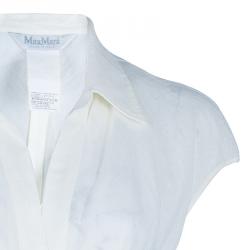 Pre Owned Max Mara White Tie Front Top M