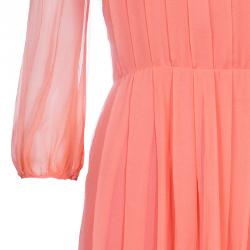 Pre Owned Max Mara Salmon Pink Chiffon Dress XS