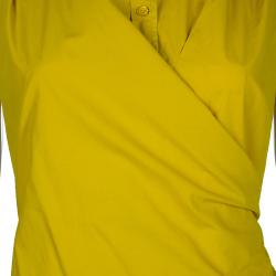 Pre Owned Max Mara Yellow Pleated Dress M