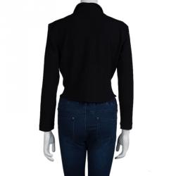 Pre Owned Max Mara Black Knit Long Sleeve Crop Top S
