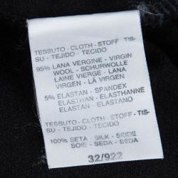 Pre Owned Max Mara Black Knit Long Sleeve Crop Top S