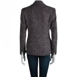 Max Mara Multicolor Textured Wool Blazer S