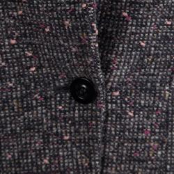 Max Mara Multicolor Textured Wool Blazer S
