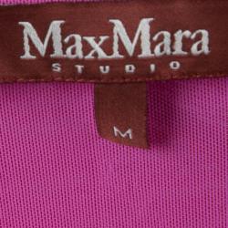 Pre Owned MaxMara Studio Pink Knit Draped Top M 