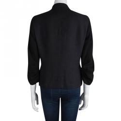 Pre Owned Max Mara Black Contrast Sleeve Detail Blazer L