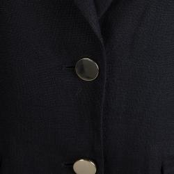 Pre Owned Max Mara Black Contrast Sleeve Detail Blazer L