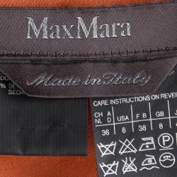 Pre Owned Max Mara Orange Silk Chiffon Sleeveless Maxi Dress S