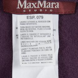 Pre Owned Max Mara Purple Cashmere High Low Tie Detail Cardigan M