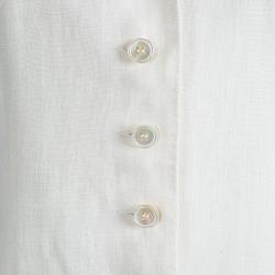 Pre Owned Max Mara Off White Linen Button Front Sleeveless Jacket M