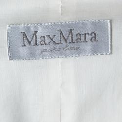 Pre Owned Max Mara Off White Linen Button Front Sleeveless Jacket M