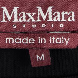 Pre Owned Max Mara Studio Black Long Sleeve Plisse Bottom Dress M