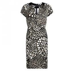 Pre Owned Max Mara Multicolor Printed Jersey Short Sleeve Dress M