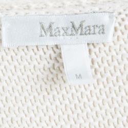 Pre Owned Max Mara Cream Chunky Knit Shrug M