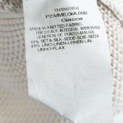 Pre Owned Max Mara Cream Chunky Knit Shrug M