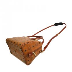 MCM  Brown Conyac Visetos Boston Bag 
