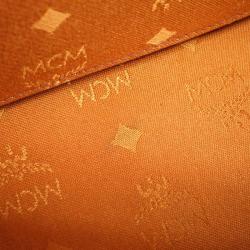 MCM  Brown Conyac Visetos Boston Bag 