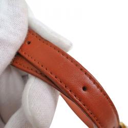 Pre Owned MCM Cognac Visetos Coated Canvas Medium Heritage Bowler Top handle Bag