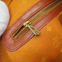 Pre Owned MCM Cognac Visetos Coated Canvas Medium Heritage Bowler Top handle Bag