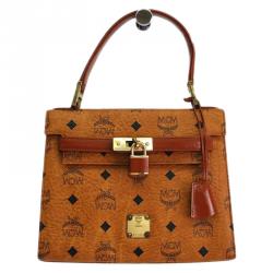 JFab Closet* MCM Cognac Visetos Coated Canvas Small Heritage