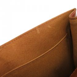 Pre Owned MCM Cognac Visetos Coated Canvas Heritage Top Handle Bag