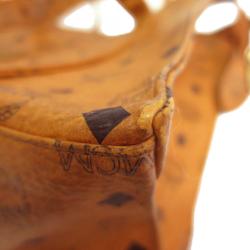 Pre Owned MCM Cognac Visetos Coated Canvas Medium Heritage Top Zip Shopper Tote