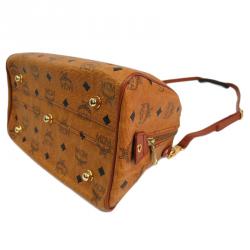 MCM Cognac Visetos Coated Canvas Heritage Boston