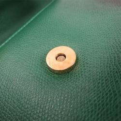 MCM Green Leather Flap Top Handle Bag