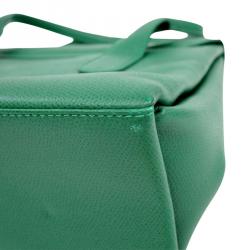 MCM Green Leather Flap Top Handle Bag