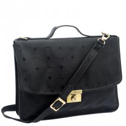Pre Owned MCM Black Nylon Business Briefcase