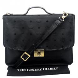 Pre Owned MCM Black Nylon Business Briefcase
