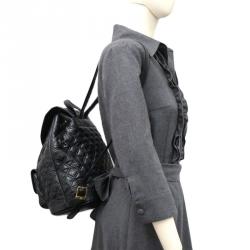Pre Owned MCM Black Quilted Leather Stark Backpack