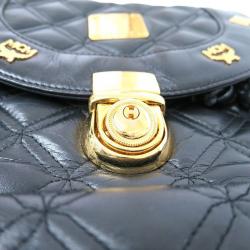 Pre Owned MCM Black Quilted Leather Stark Backpack