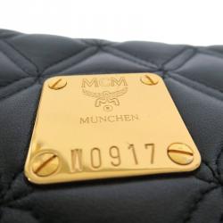 Pre Owned MCM Black Quilted Leather Stark Backpack