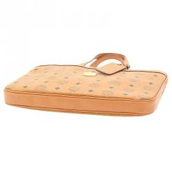 MCM Cognac Visetos Coated Canvas Business Briefcase