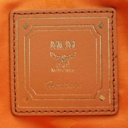 MCM Cognac Visetos Coated Canvas Business Briefcase