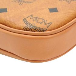 MCM Cognac Visetos Coated Canvas Business Briefcase