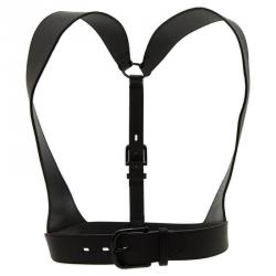 Pre Owned McQ by Alexander McQueen Black Leather Harness Belt Size S 