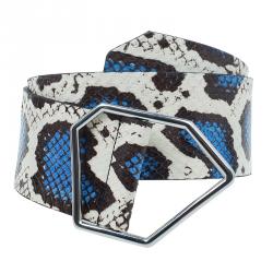 Pre Owned McQ by Alexander McQueen Python Hex Buckle Belt