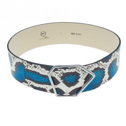 Pre Owned McQ by Alexander McQueen Python Hex Buckle Belt