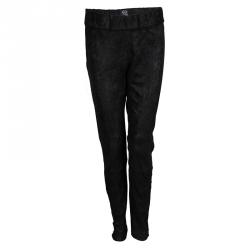 McQ by Alexander McQueen Black Lambskin Suede Elasticized Waist Pants M