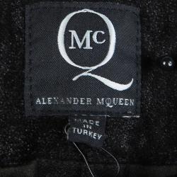 McQ by Alexander McQueen Black Lambskin Suede Elasticized Waist Pants M