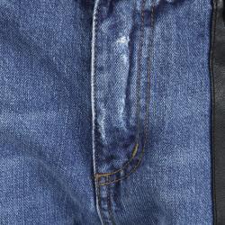 Pre Owned McQ by Alexander McQueen Indigo Distressed Denim Patchwork Boyfriend Jeans S