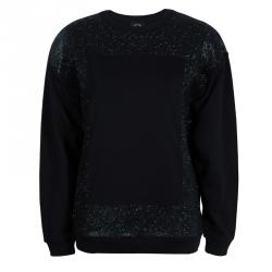 Pre Owned McQ by Alexander McQueen Black Embellished Sweat Shirt M