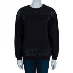 Pre Owned McQ by Alexander McQueen Black Embellished Sweat Shirt M