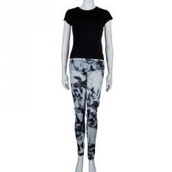 Pre Owned McQ by Alexander McQueen Grey Digital Print Leggings XL