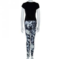 Pre Owned McQ by Alexander McQueen Grey Digital Print Leggings XL