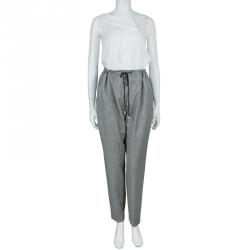 McQ by Alexander McQueen Black and White Houndstooth Wool Trousers S