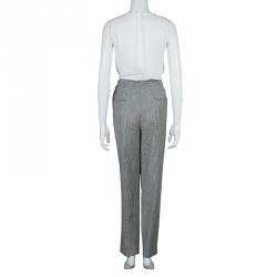 McQ by Alexander McQueen Black and White Houndstooth Wool Trousers S